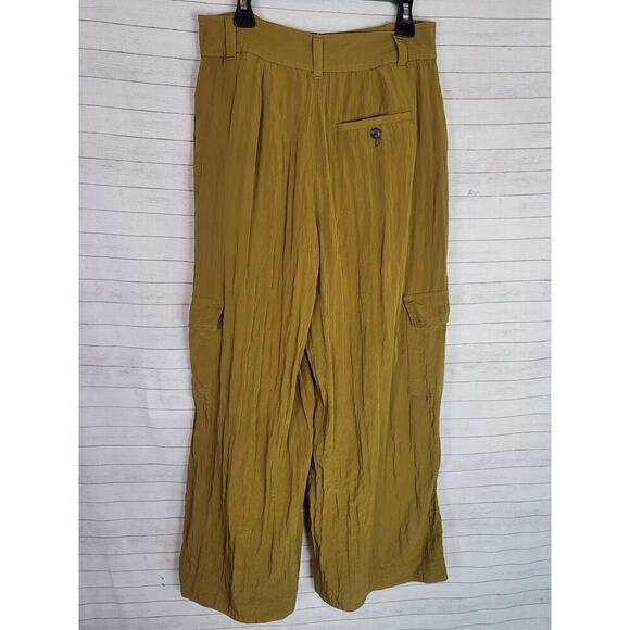 Madewell Drapey Wide Leg Cargo Pants in Spiced Olive, sz 4 - Picture 10 of 16